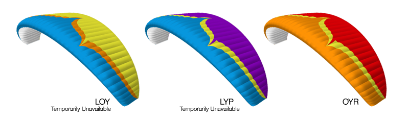 Ozone WISP Tandem Glider Color Chart