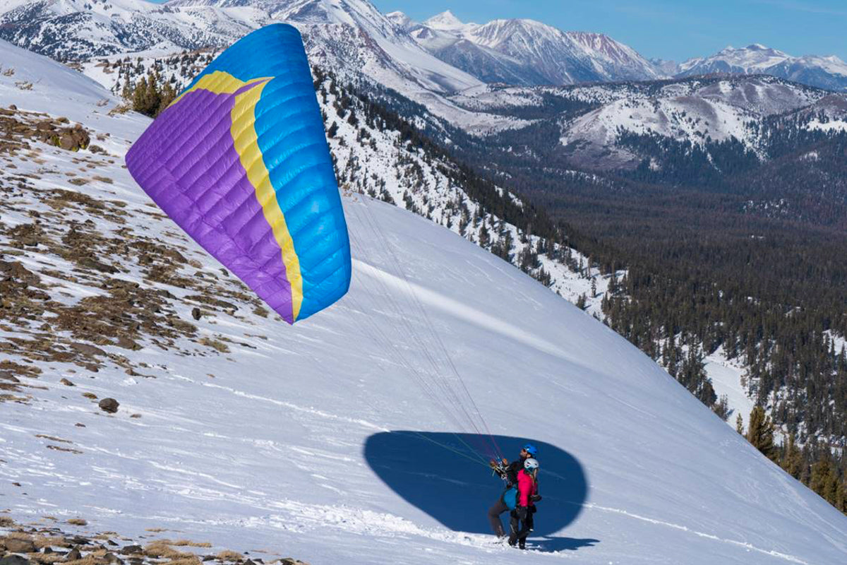 The Wisp is a lightweight tandem, perfect for mountain hike and fly adventures with a friend. It is a fun, agile, and easy-to-use tandem with the weight and pack volume of a solo wing.